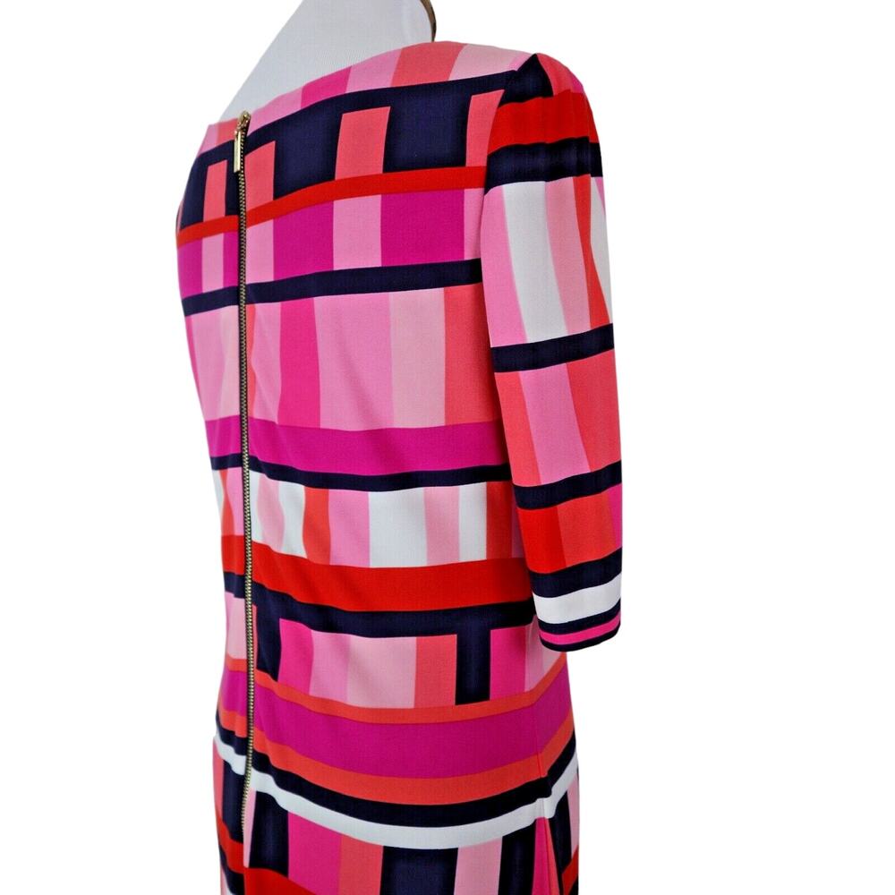 Eliza J Size 6 Geometric Abstract Sheath Dress Multicolor Pink Black - Picture 6 of 10